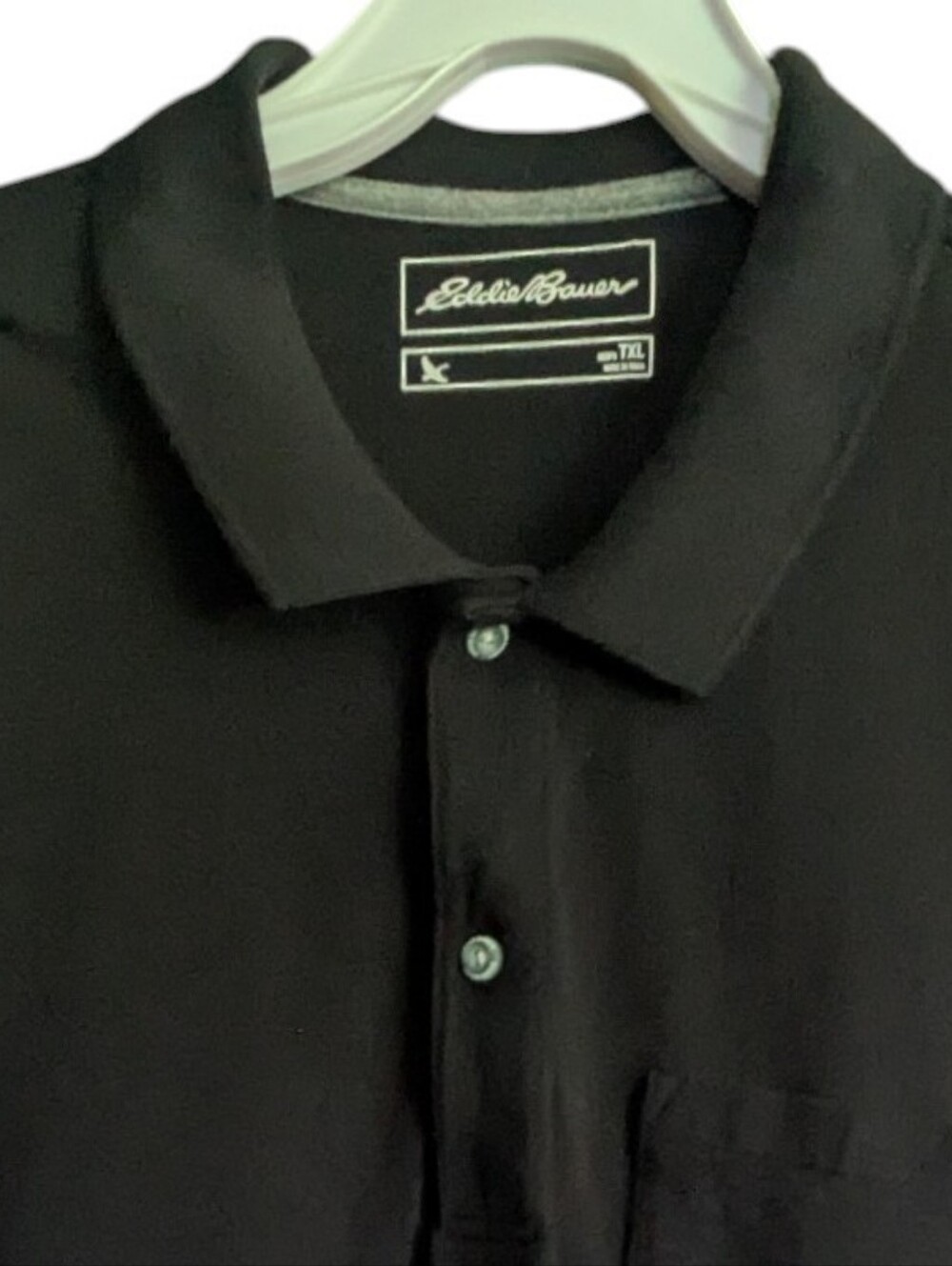 EddieBauer Tall Men's Black Short Sleeve Classic Polo. XLT, EUC